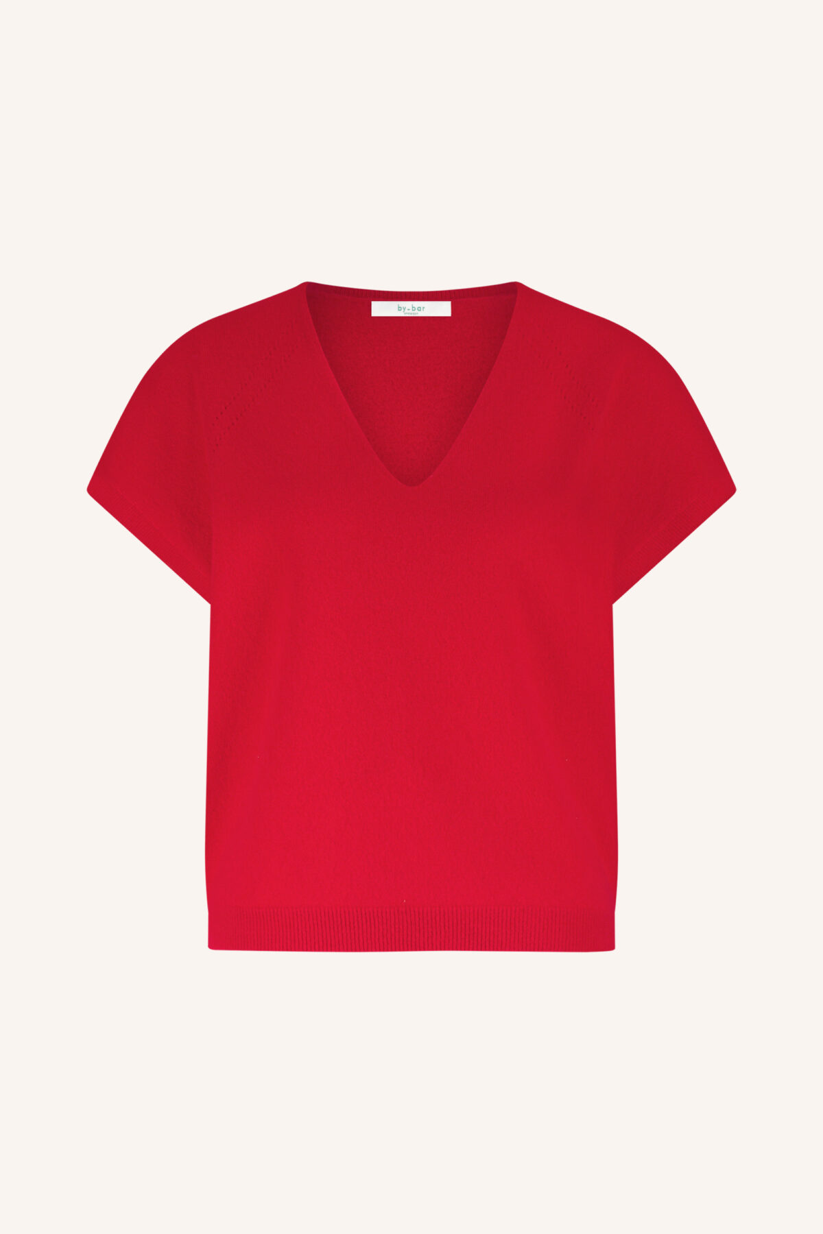 Sil V-Neck Pullover - Lipstick - Afbeelding 1