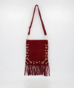 Indigo Suede Bag - Bordeaux
