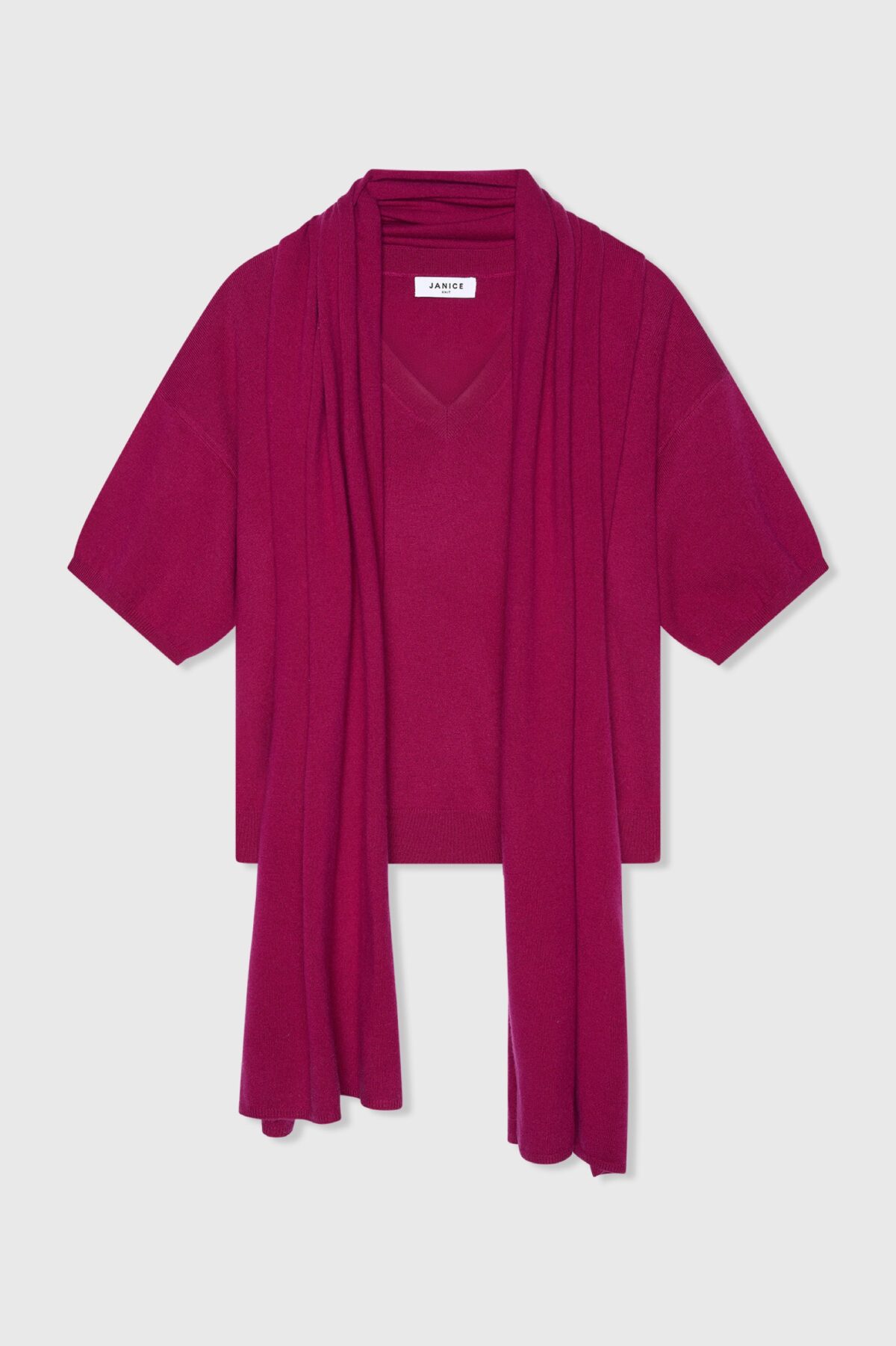 Santos Merino Cashmere Sjaal - Aubergine - Afbeelding 1