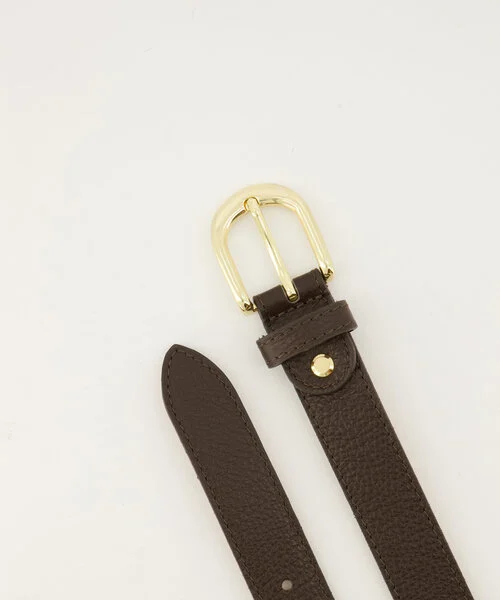 Madelief Leather Belt 2cm - Dark Brown