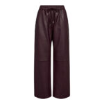 PhoebeCC Pull On Leather Pant - Bordeaux