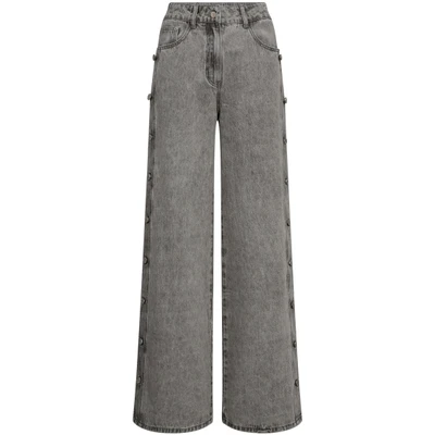 Side Panel Button Tall Jeans - Light Grey