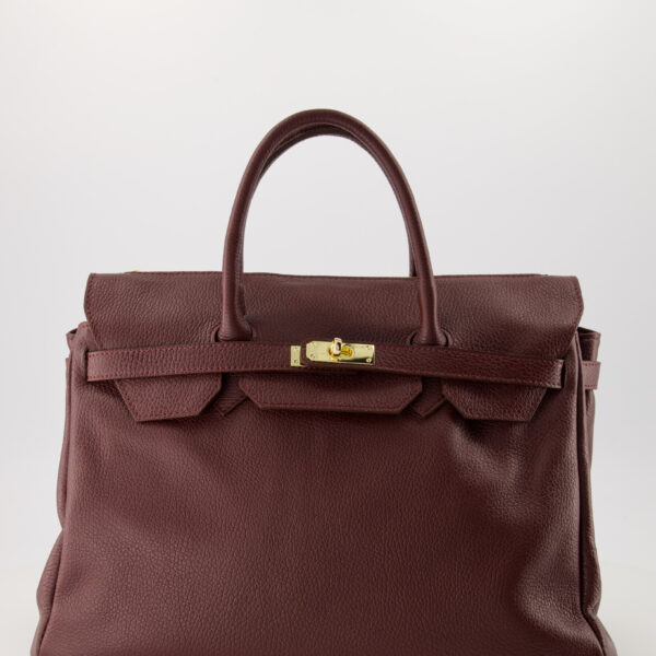 Birdie Large Leather Bag - Bordeaux
