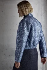 Paige Metallic Jacket - Metallic Blue - Afbeelding 4