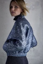 Paige Metallic Jacket - Metallic Blue - Afbeelding 3