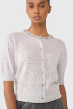 Moon Strass Cardigan - Light Grey - Afbeelding 2