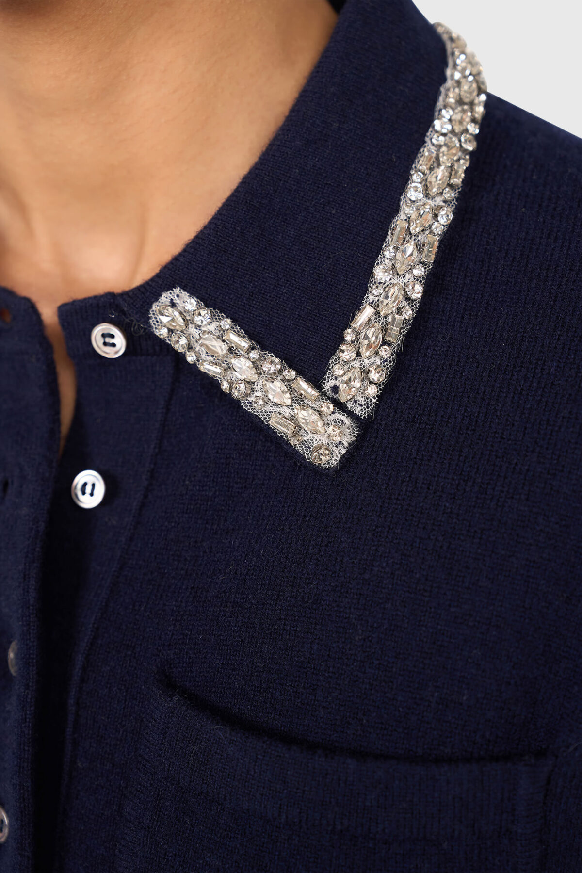 Rebel Strass Knit Polo - Navy - Afbeelding 2