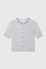 Moon Strass Cardigan - Light Grey
