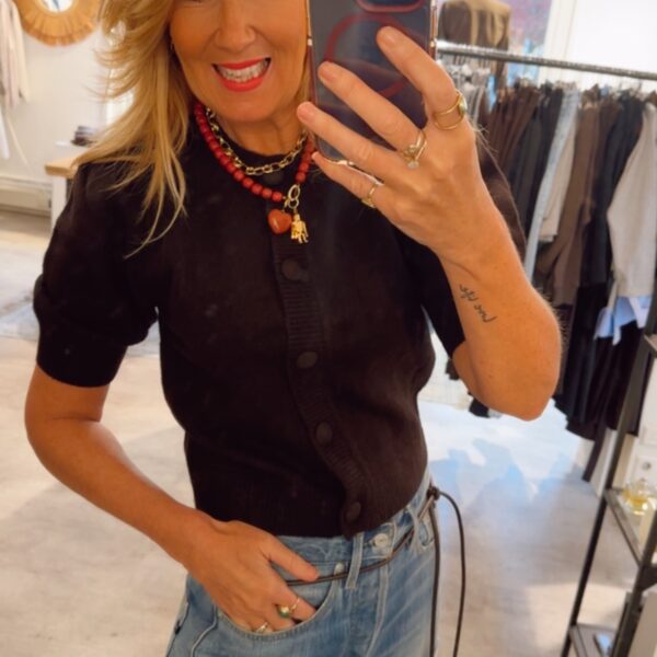 Trudy Knit Cardigan - Dark Brown