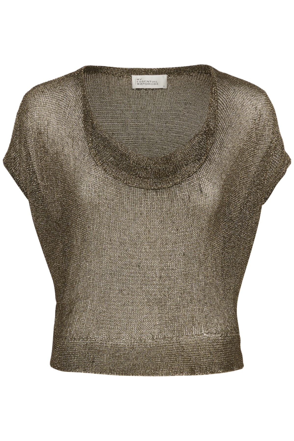 MWOlly Knit Waterfall Top - Black Amber Metallic - Afbeelding 1