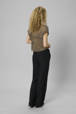 MWOlly Knit Waterfall Top - Black Amber Metallic - Afbeelding 4