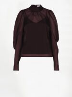 Dante6-Ocean puffy sleeve top - Mulberry Red