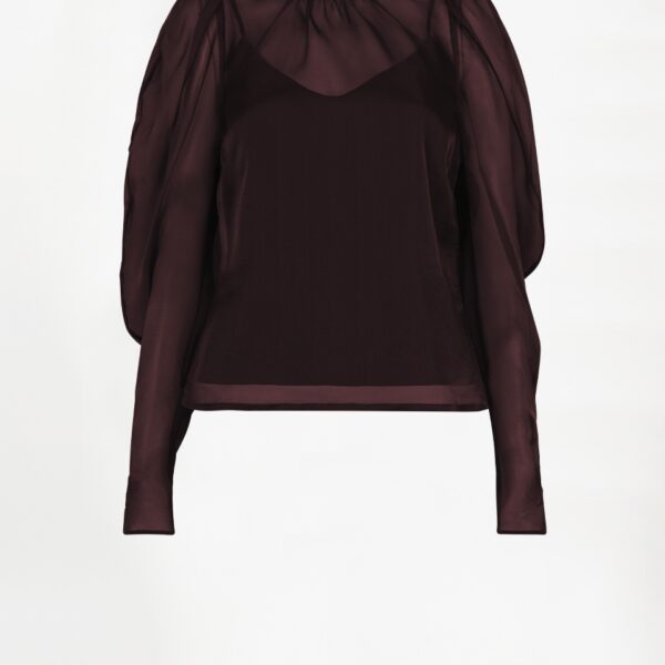 Dante6-Ocean puffy sleeve top - Mulberry Red