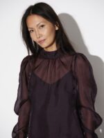 Dante6-Ocean puffy sleeve top - Mulberry Red - Afbeelding 2
