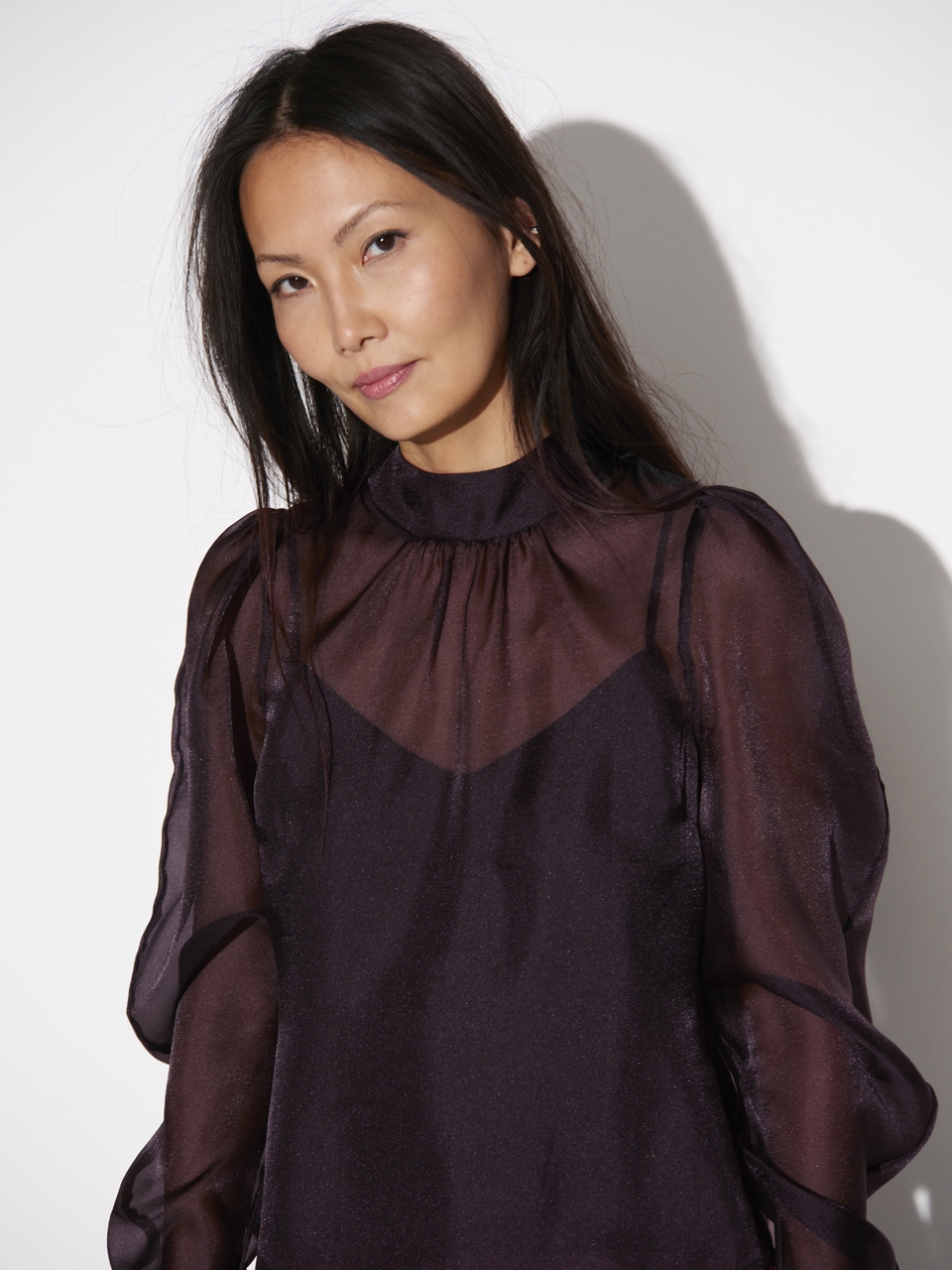 1344-316-13175 Dante6-Ocean puffy sleeve top - Mulberry Red - Afbeelding 2