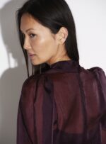 Dante6-Ocean puffy sleeve top - Mulberry Red - Afbeelding 3
