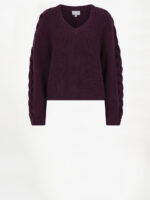 Paloma braided Sweater - Mulberry Red