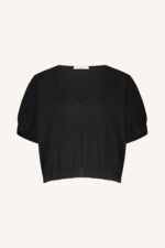 Mabel Structure Stripe Blouse - Jet Black