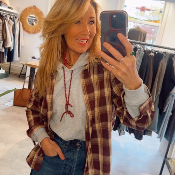 Roesel Check Blouse - Bordeaux