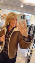 Suedine Lammy Short Jacket - Brown - Afbeelding 2