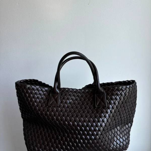 Mia Square Faux Leather Bag - Dark Brown