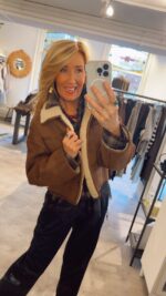 Suedine Lammy Short Jacket - Brown