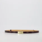 Garcia Croco Leather Belt - Bordeaux