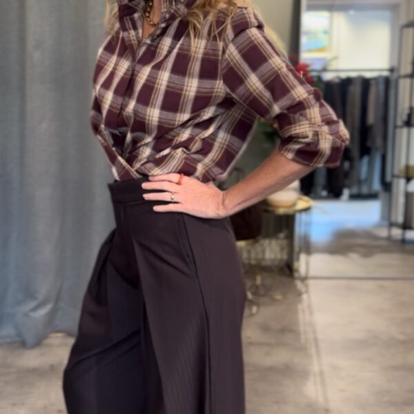Roesel Check Blouse - Bordeaux