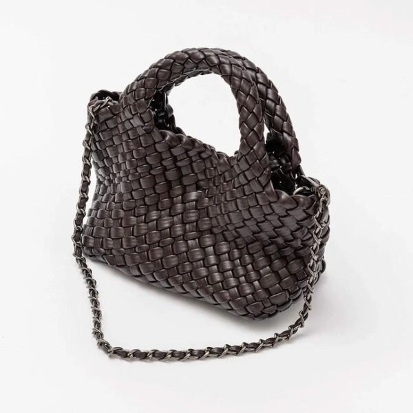 Mia Mini Faux Leather Bag - Dark Brown