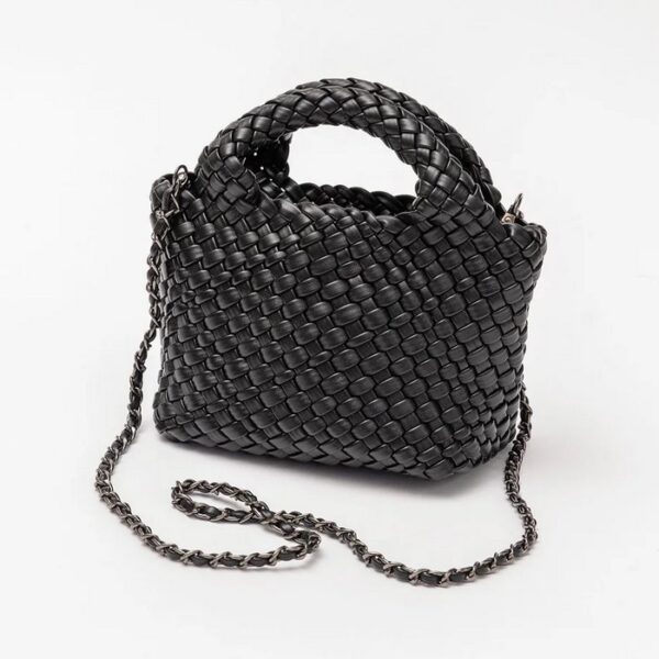 Mia Mini Faux Leather Bag - Black