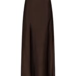 Vicky Heavy Sateen Skirt - Dark Brown