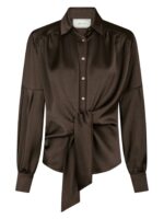 Naja Satin Shirt - Dark Brown
