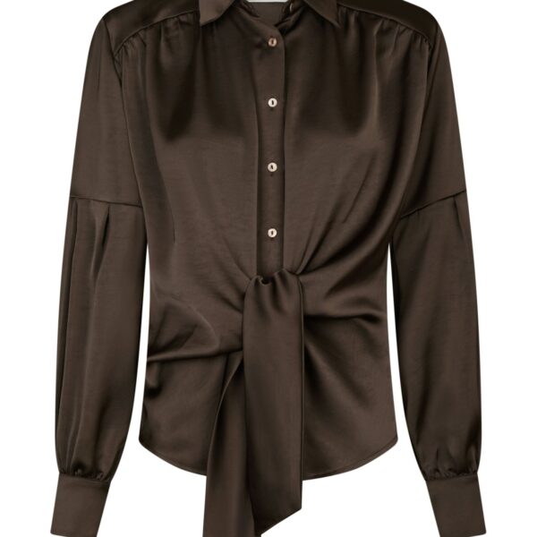 Naja Satin Shirt - Dark Brown