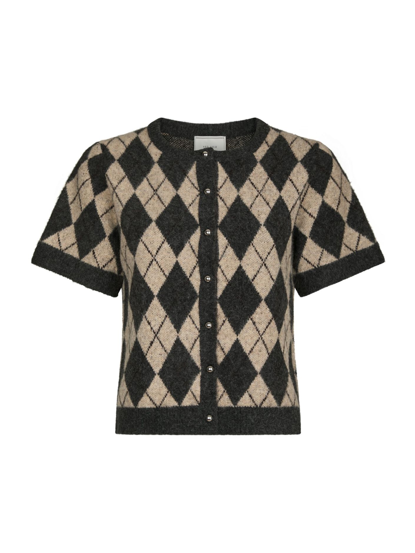 165729_123_0 Allestar Check Knit Cardigan - Beige - Afbeelding 1