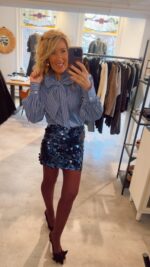 Holly Sequin Skirt - Navy