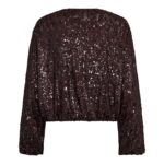 SophieCC Sequin Balloon Jacket - Dark Brown - Afbeelding 2