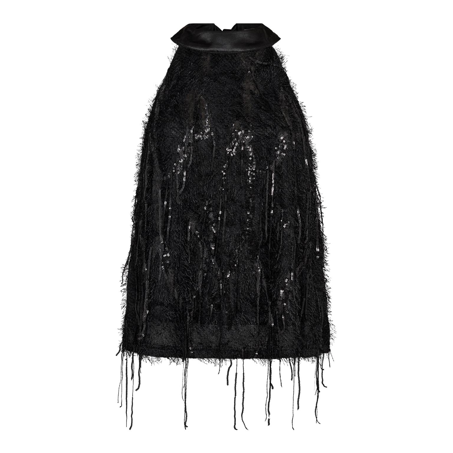 255-35987-96-01 SillaCC Sequin Halter Top - Black - Afbeelding 1