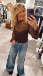 Kaya Lace Top - Brown