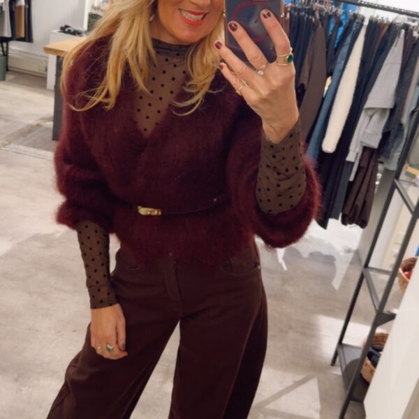 Cardigan Mohair - Bordeaux
