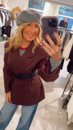 Button sleeve Blazer Oversized - Burgundy