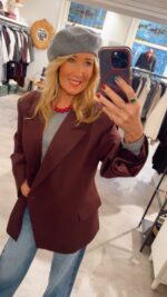Button sleeve Blazer Oversized - Burgundy - Afbeelding 3