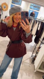 Button sleeve Blazer Oversized - Burgundy - Afbeelding 4