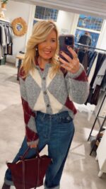 Cardigan Check - Bordeaux Grey