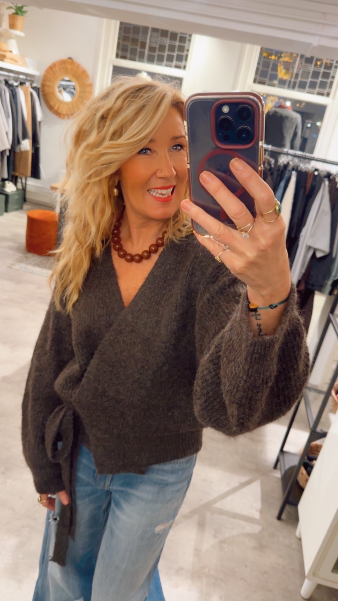 eid517730056194021cameraposition1-97 Wrap Cardigan - Melee Brown - Afbeelding 1