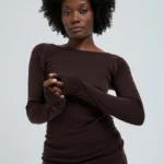 Jade Woolen Top - Dark Brown