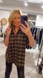 Sparkle Check Blouse - Brown/Black - Afbeelding 3