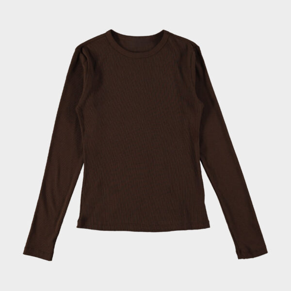 Longsleeve basic rib - Brown