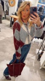 Cardigan Check - Bordeaux Grey - Afbeelding 3