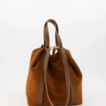 Crawford Suede Leather Bag - Cognac
