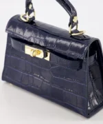 Grace Croco Leather Bag - Navy - Afbeelding 3